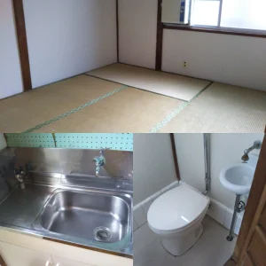 退去後の空室にある和室と洗面台・トイレを清掃した空室クリーニングの様子