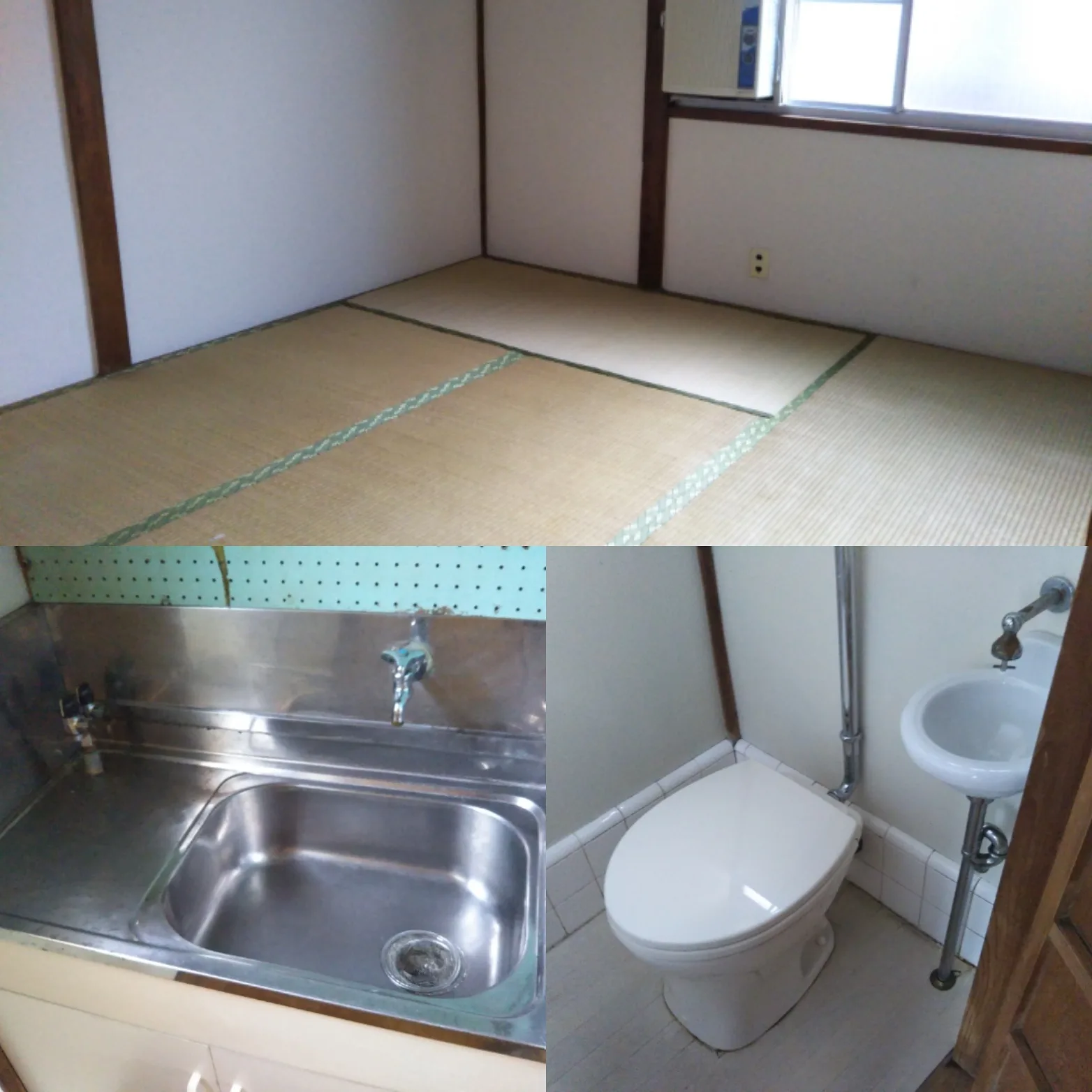 退去後の空室にある和室と洗面台・トイレを清掃した空室クリーニングの様子